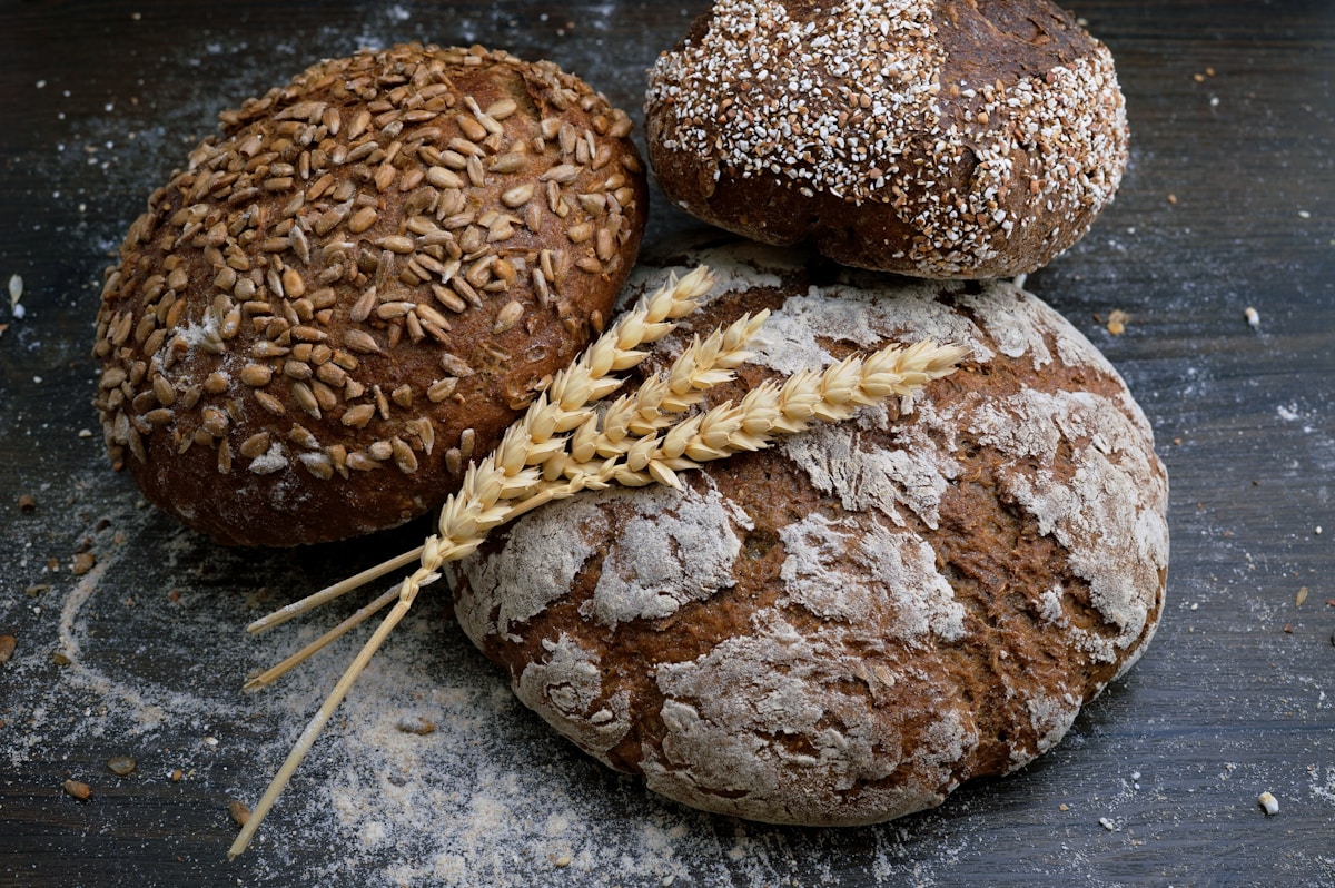 Artisan bread in a bakery